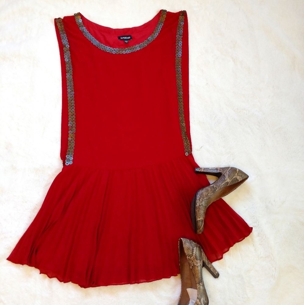 BEBE Pleated Dress